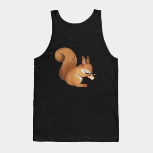 squirrel eating  peanuts design - cute Tank Top